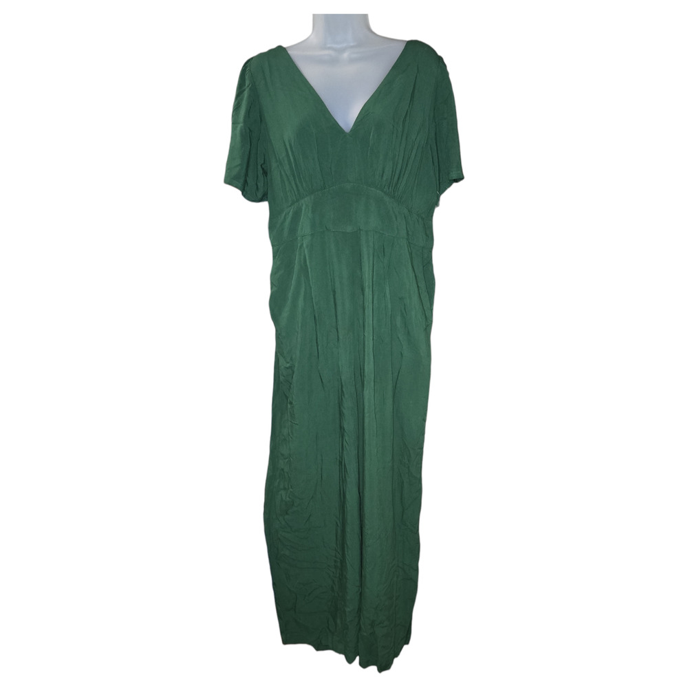 Old Navy Women XL NWT Green Waist Defined Puff Sleeve Jumpsuit Spring Easter